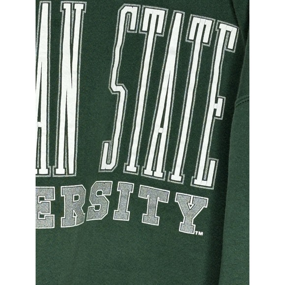 Vtg Michigan State Spartans Crewneck Sweatshirt 90s DOUBLE SIDE XL MSU Sparty - Picture 5 of 12